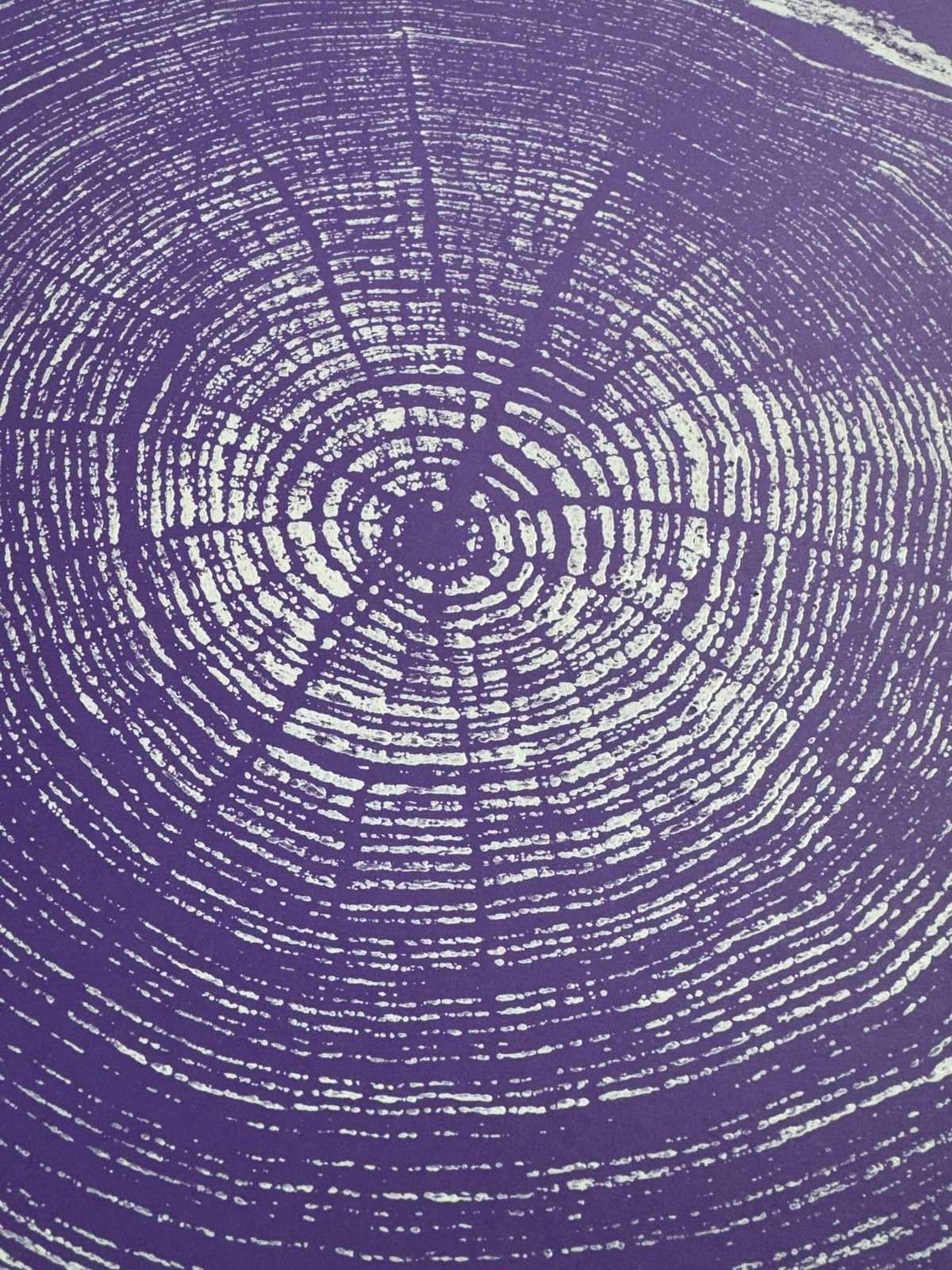 transparentes Hintergrundbild eines Baumstamm-Prints auf violettem Karton