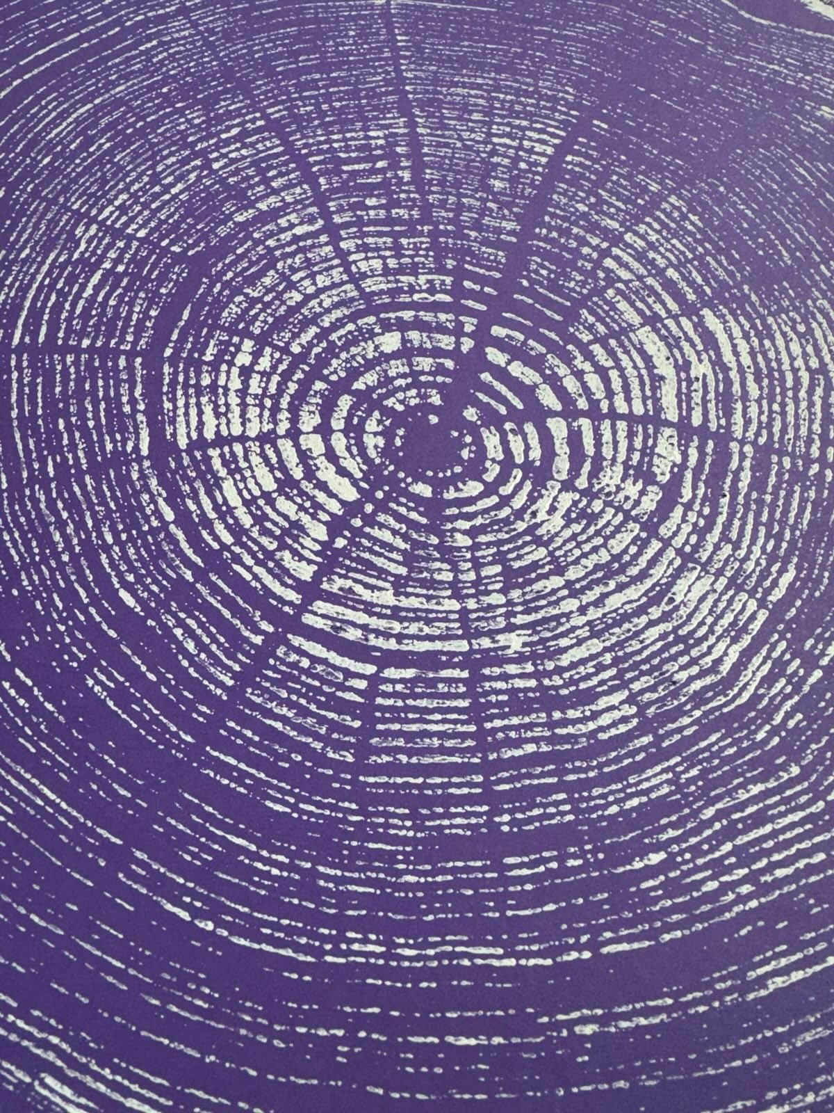 transparentes Hintergrundbild eines Baumstamm-Prints auf violettem Karton